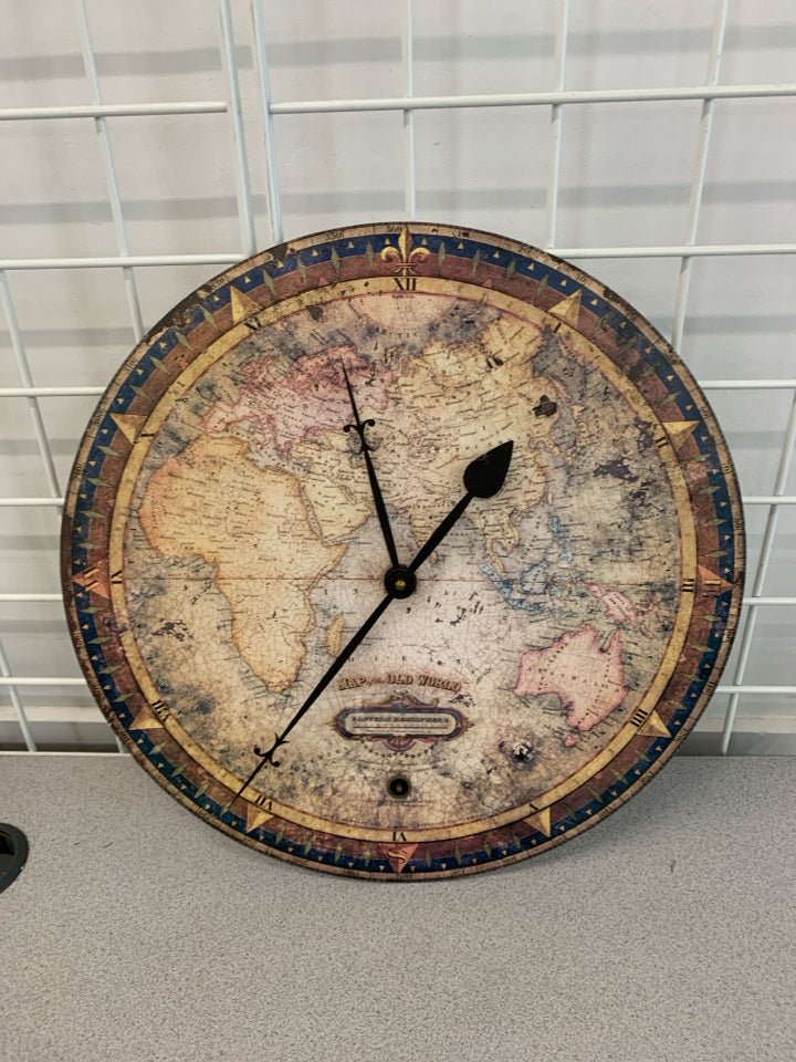 MAP OF THE OLD WORLD CLOCK.