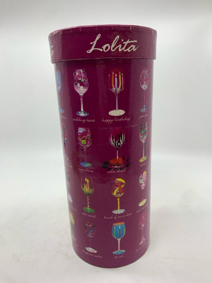NIB LOLITA "SOCIAL BUTTERFLY" WINE GLASS.