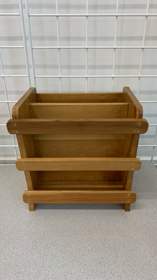 WOODEN MAGAZINE RACK.