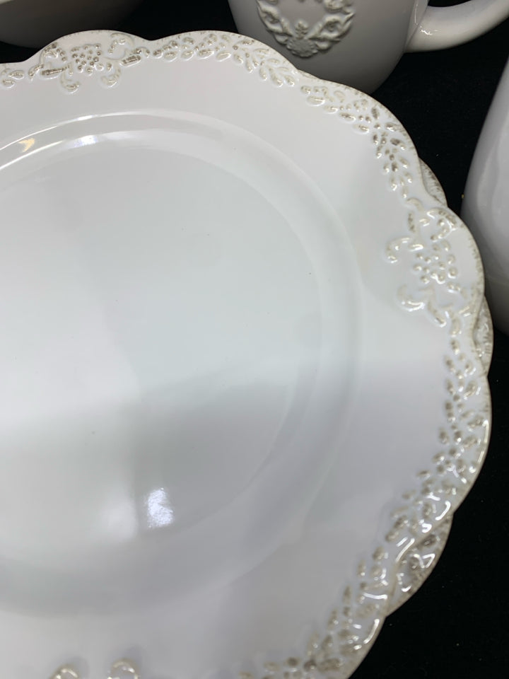 16PC SIMPLE SHABBY CHIC DINING SET.