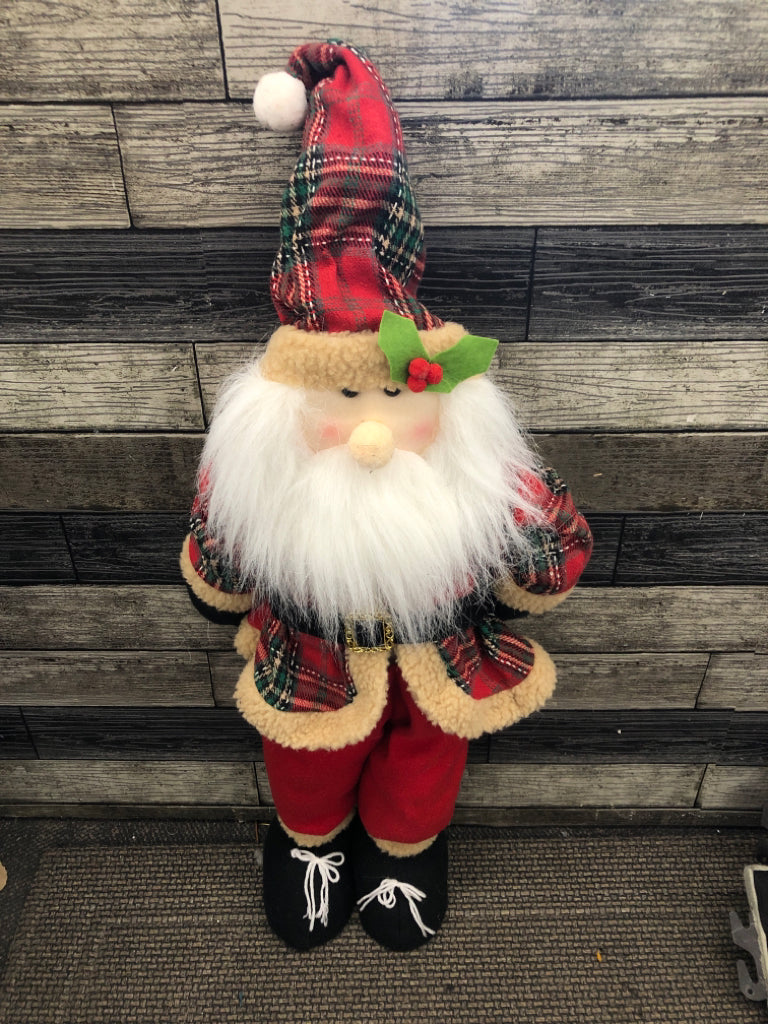 STANDING SANTA W/ PLAID SUIT PLUSH.