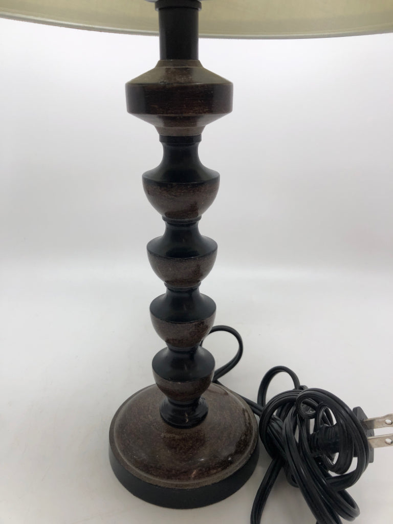 FAUX STONE/METAL STACKED LIGHT CONE SHADE.