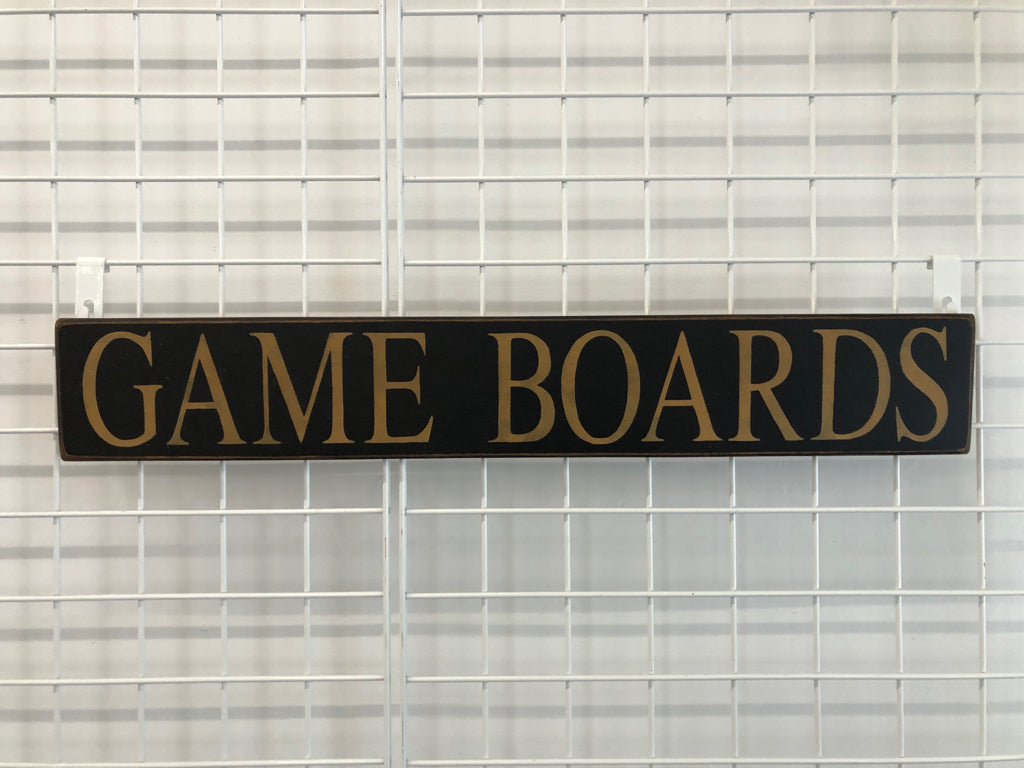 GAME BOARDS WOOD SIGN.