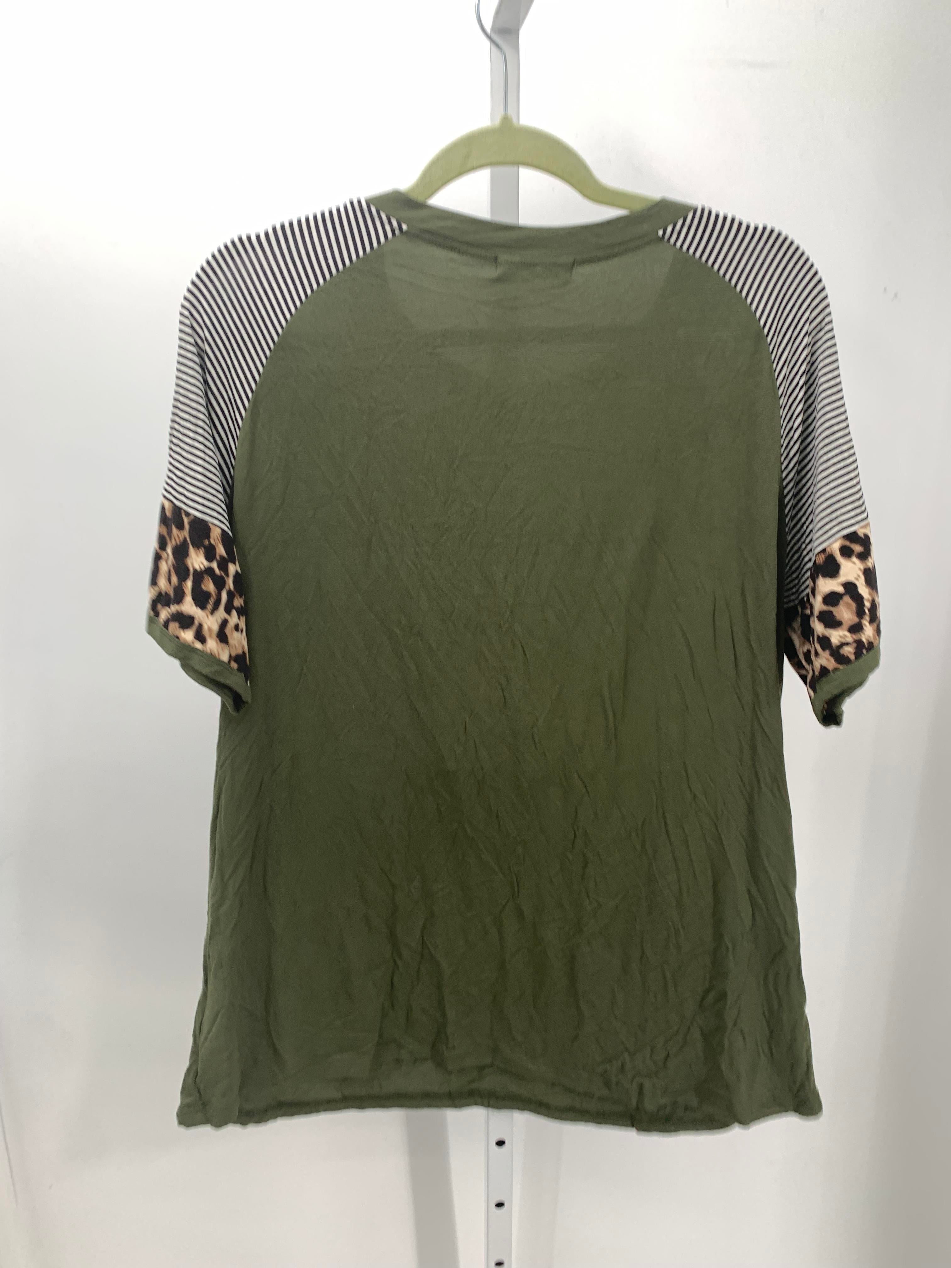 Green Size XXL Maternity Short Sleeve Shirt
