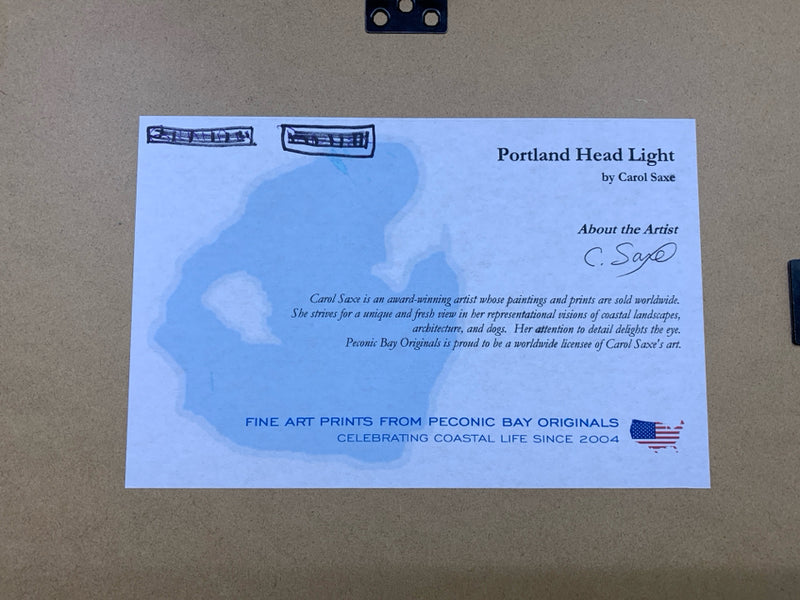 LIGHTHOUSE FRAMED PRINT "PORTLAND HEAD LIGHTS"- SIGNED.