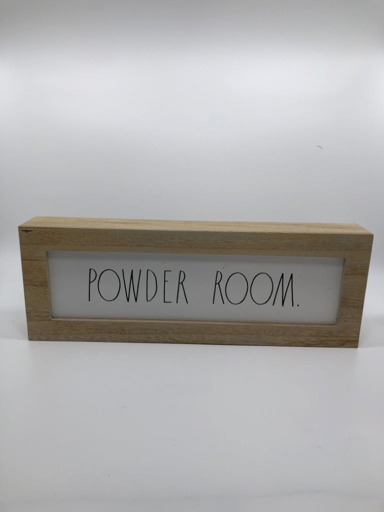 RAE DUNN "POWDER ROOM" BLOCK SIGN.