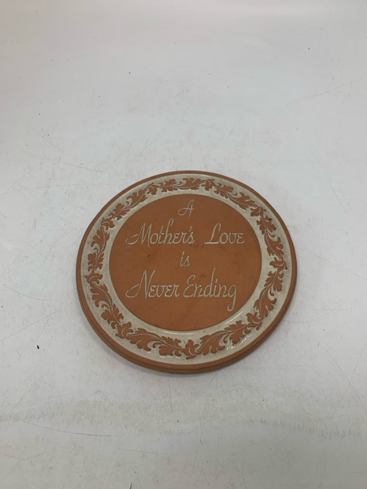 VTG A MOTHER'S LOVE CIRCLE TRIVET.