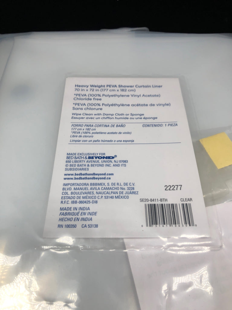 NIP PEVA SHOWER CURTAIN LINER.