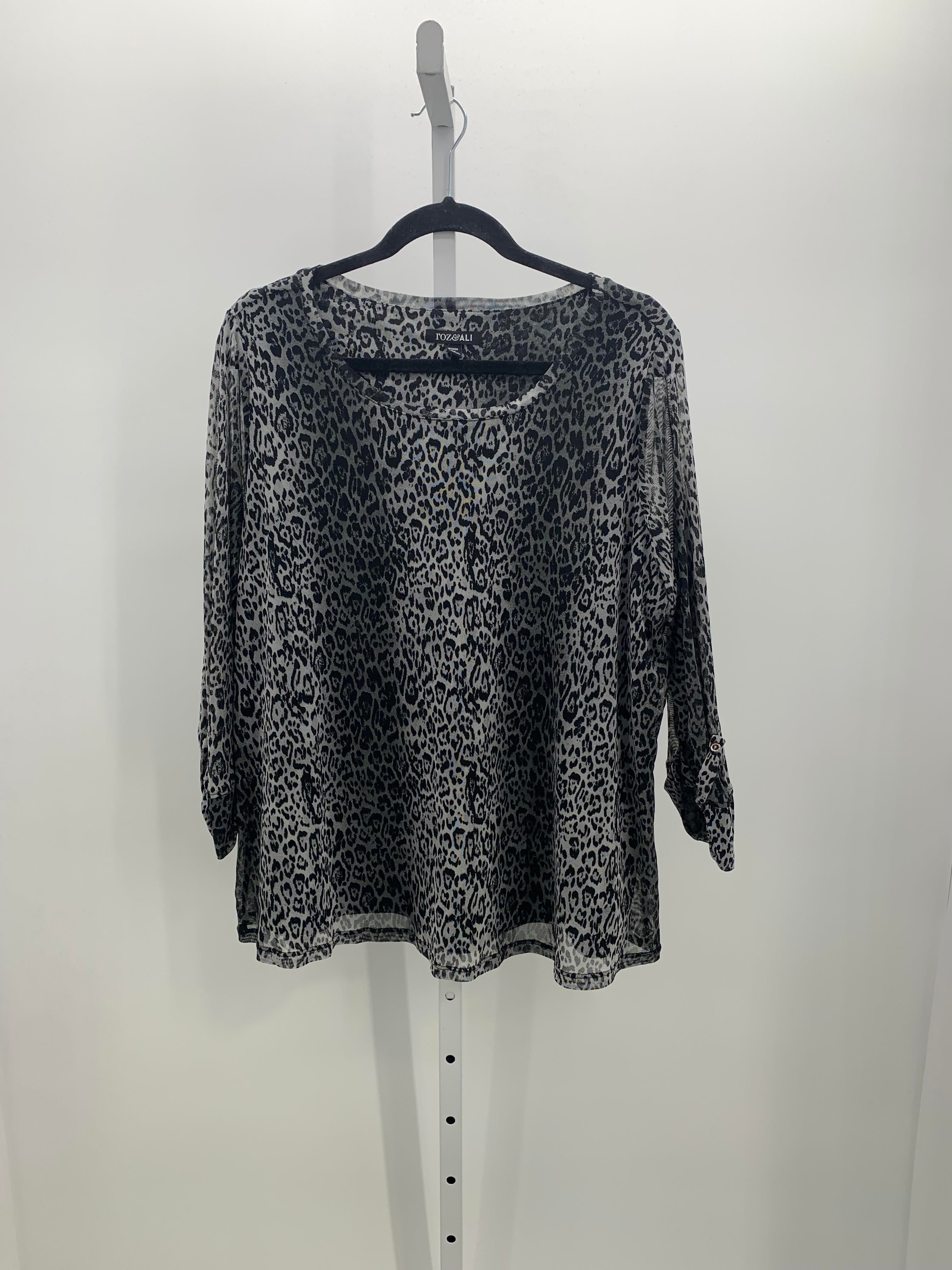 Roz & Ali Size 2X Womens 3/4 Sleeve Shirt