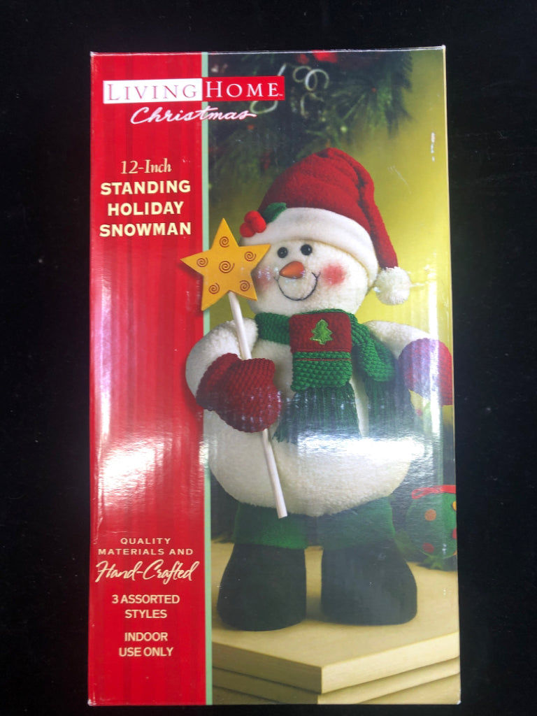 NIB STANDING HOLIDAY SNOWMAN.