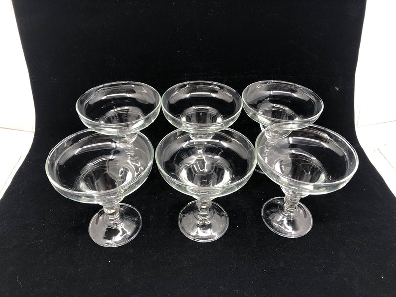 6 GLASS COUPE COCKTAIL GLASSES.