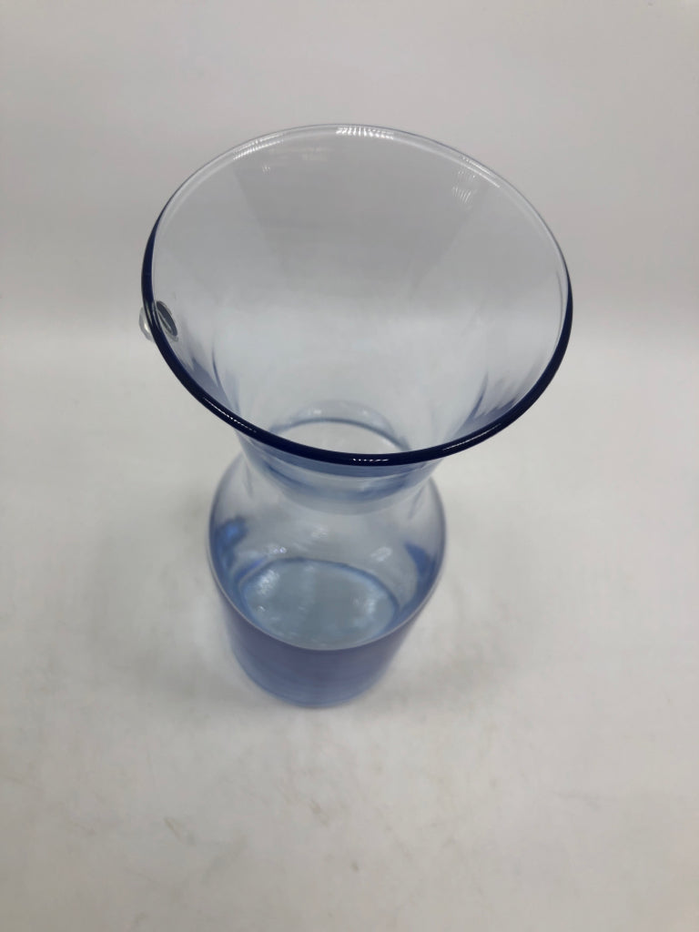LT BLUE GLASS CARAFE.