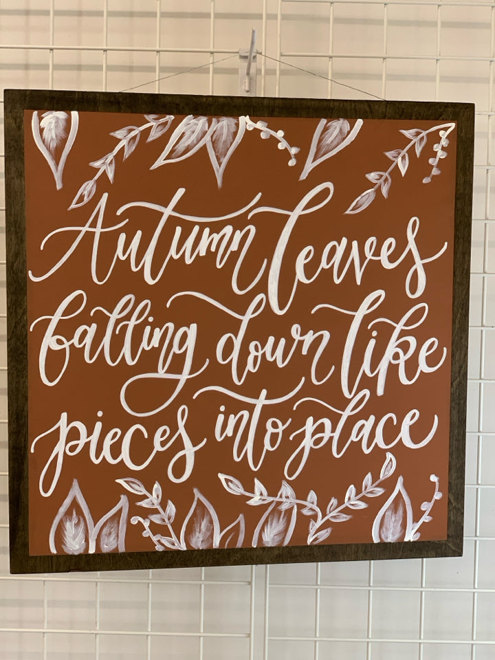 AUTUMN LEAVES WOOD WALL HANGING.