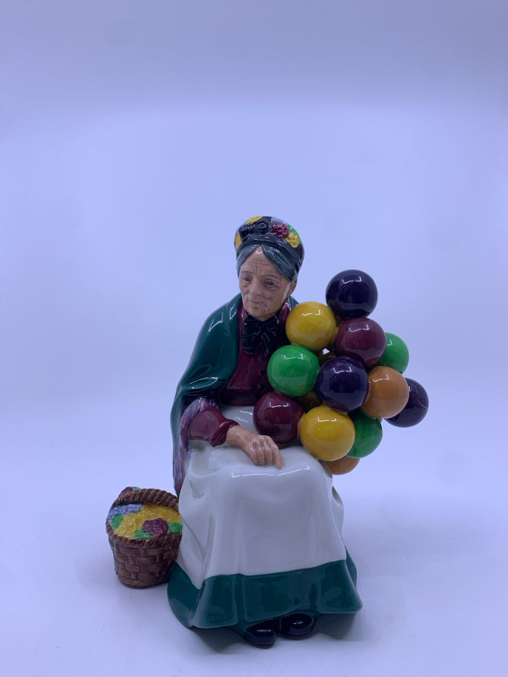 ROYAL DOULTON THE SELLER WOMAN BALLOON SELLER.