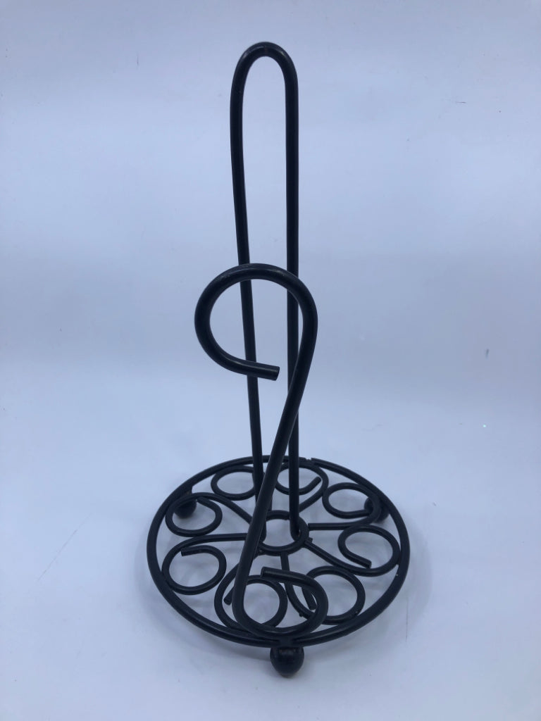 BLACK SCROLL STYLE PAPER TOWEL HOLDER.