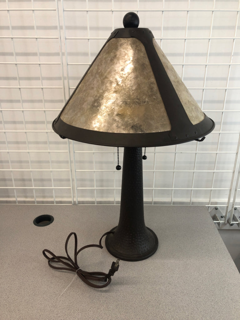 2-LIGHT METAL MICA LAMP.