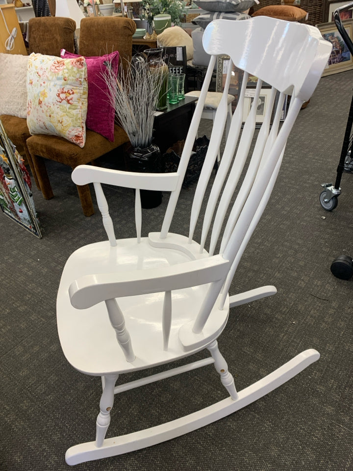 WHITE ROCKING CHAIR.