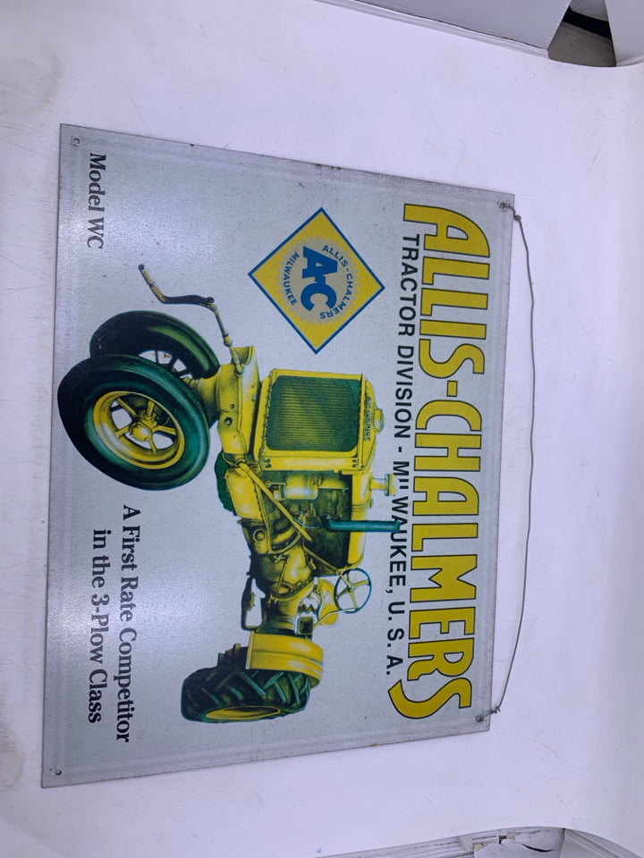 ALLIS-CHALMERS TRACTOR METAL SIGN.
