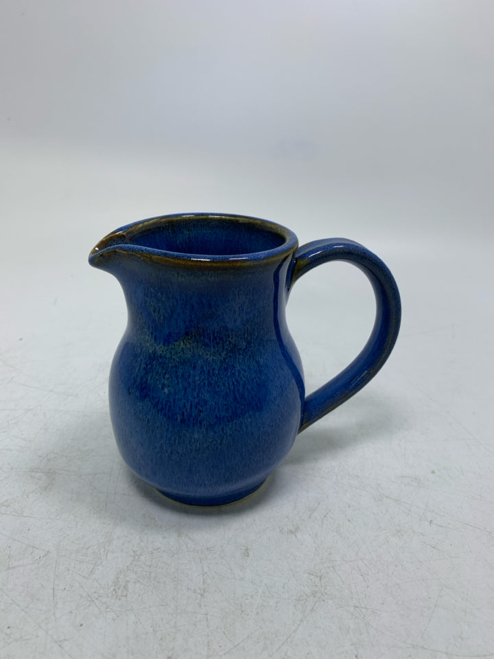 BRIGHT BLUE POTTERY PITCHER.
