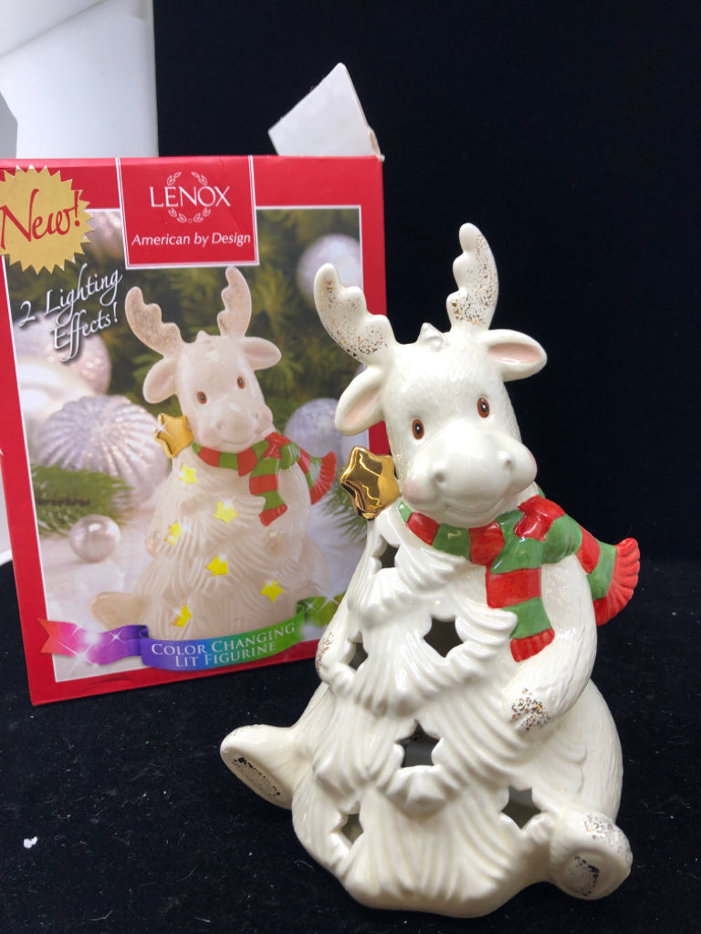 NIB LENOX LIGHT UP MOOSE & TREE