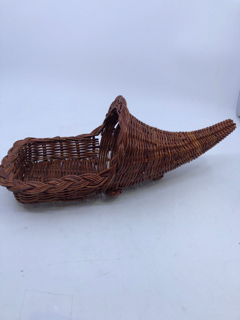CORNUCOPIA SHAPED BASKET.