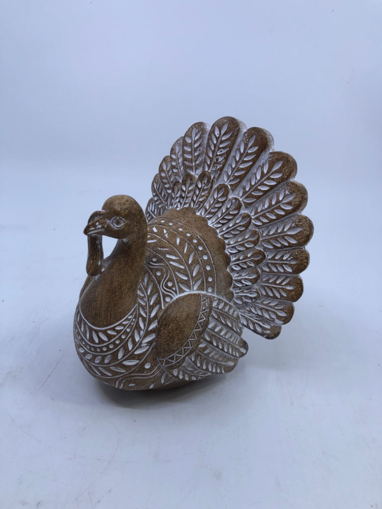 WHITE CARVED TURKEY.