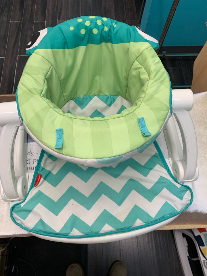 Fisher-Price SIt-Me-Up Floor Seat - Citrus Frog *no accessories*