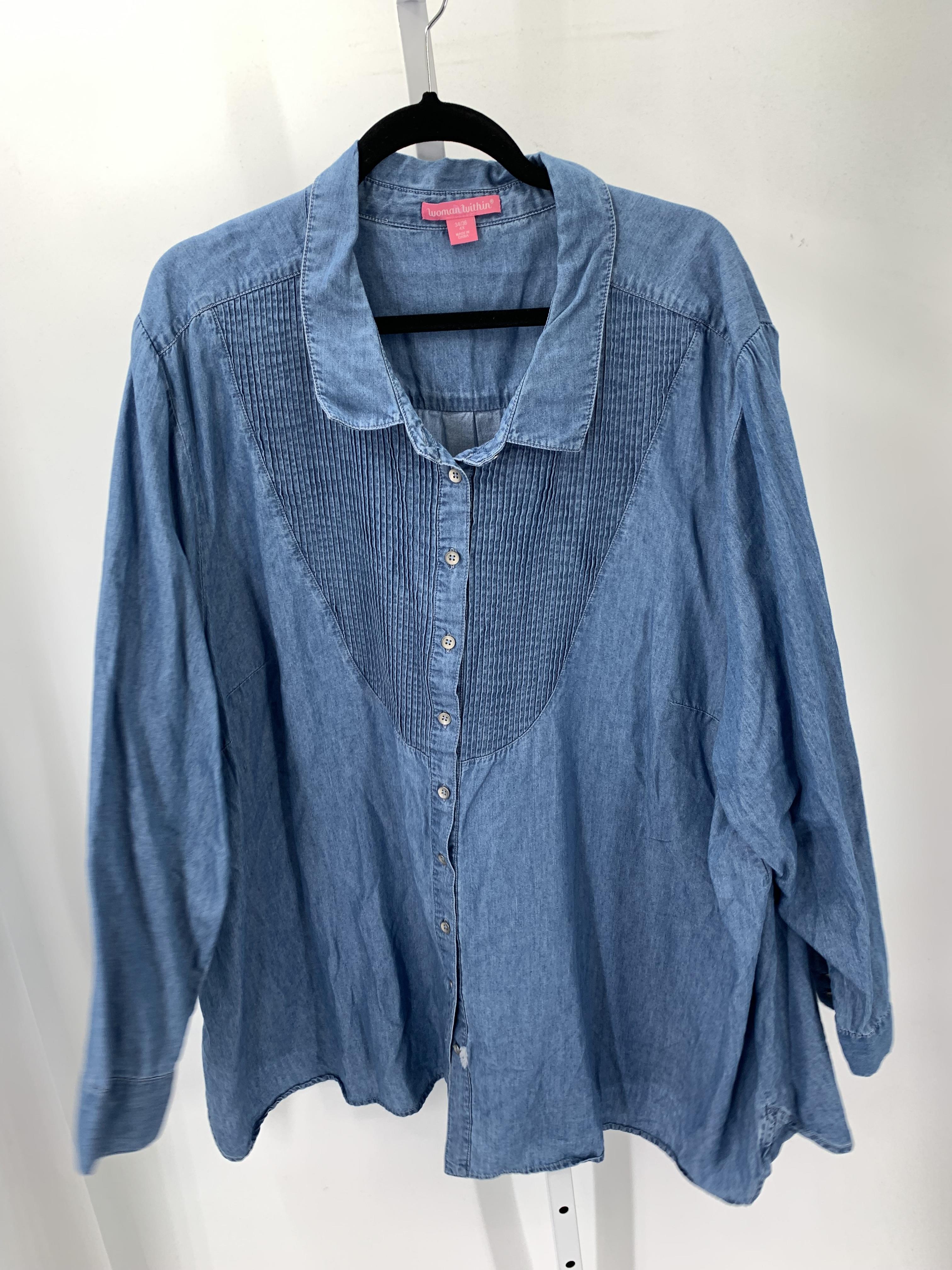 Woman Within Size 4X Womens Long Sleeve Shirt