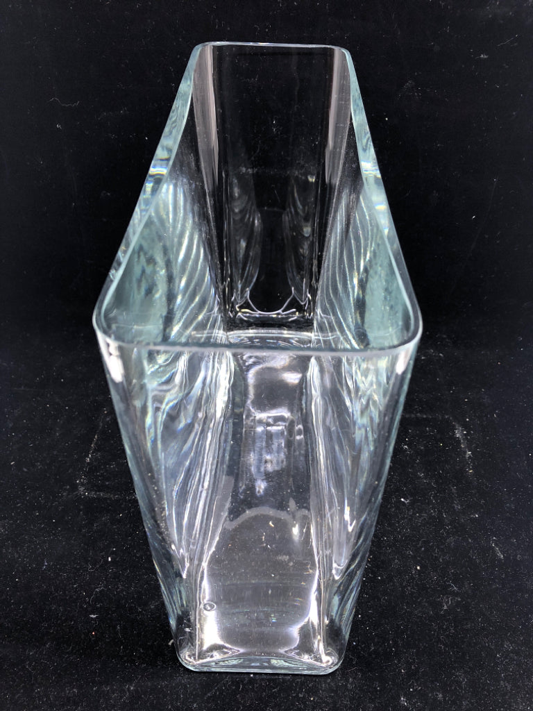LARGE HEAVY RECTANGLE VASE.