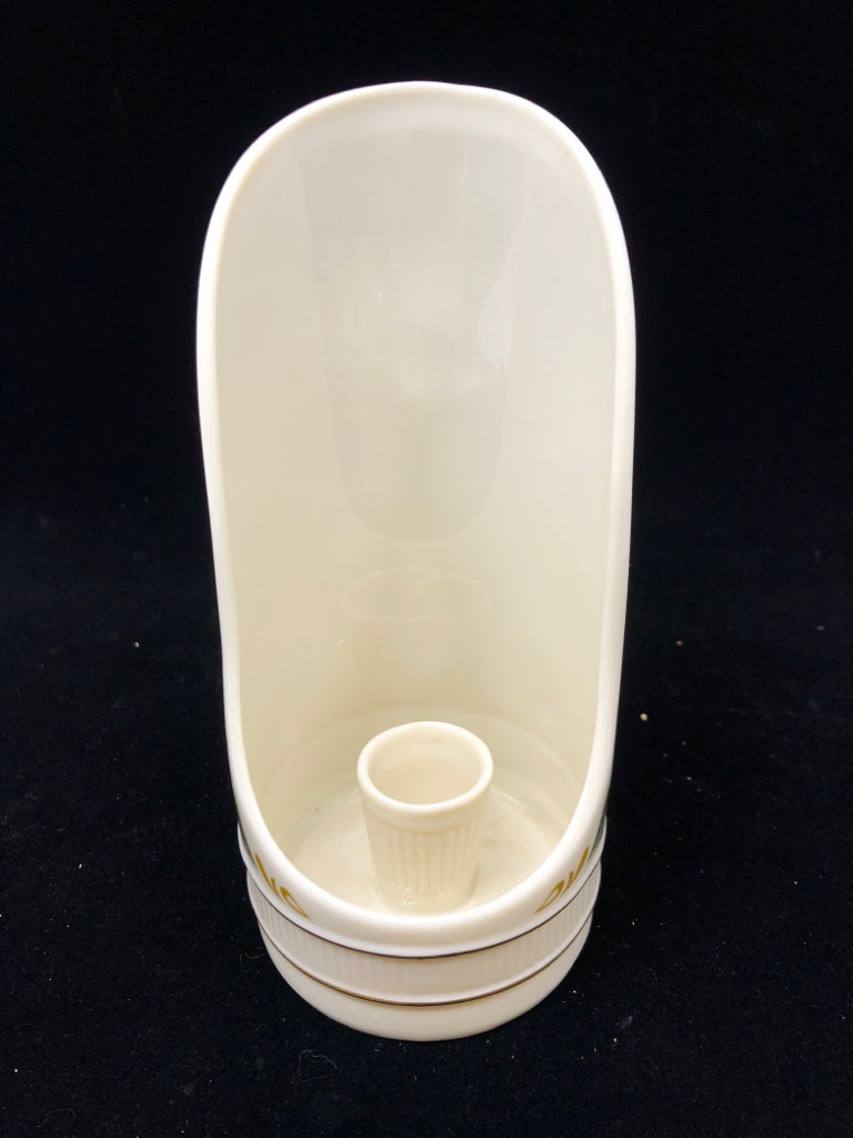 LENOX BLUE/GREEN FLORAL CANDLESTICK HOLDER.