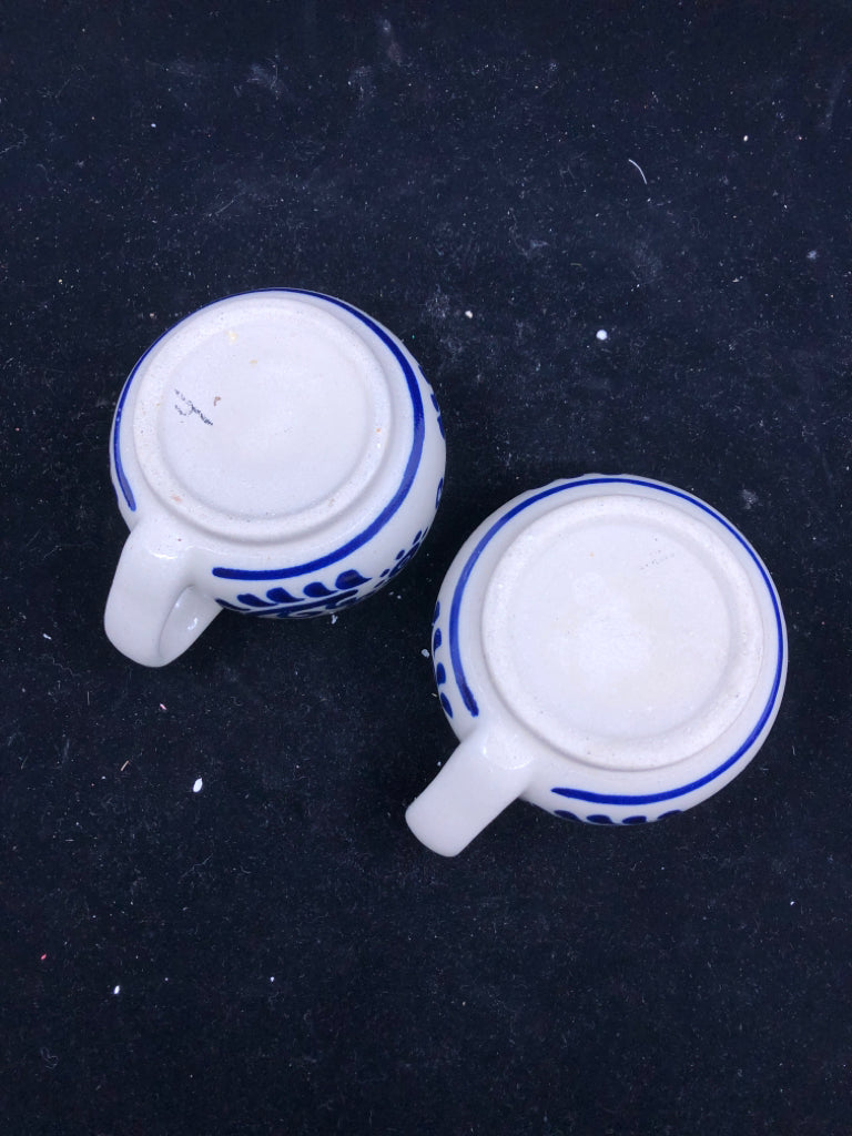 4PC BLUE AND GREY PLATES AND MUGS.