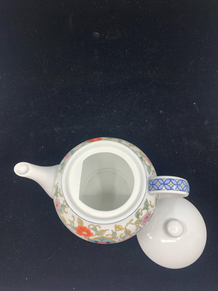 FLORAL PAINTED TEA POT.