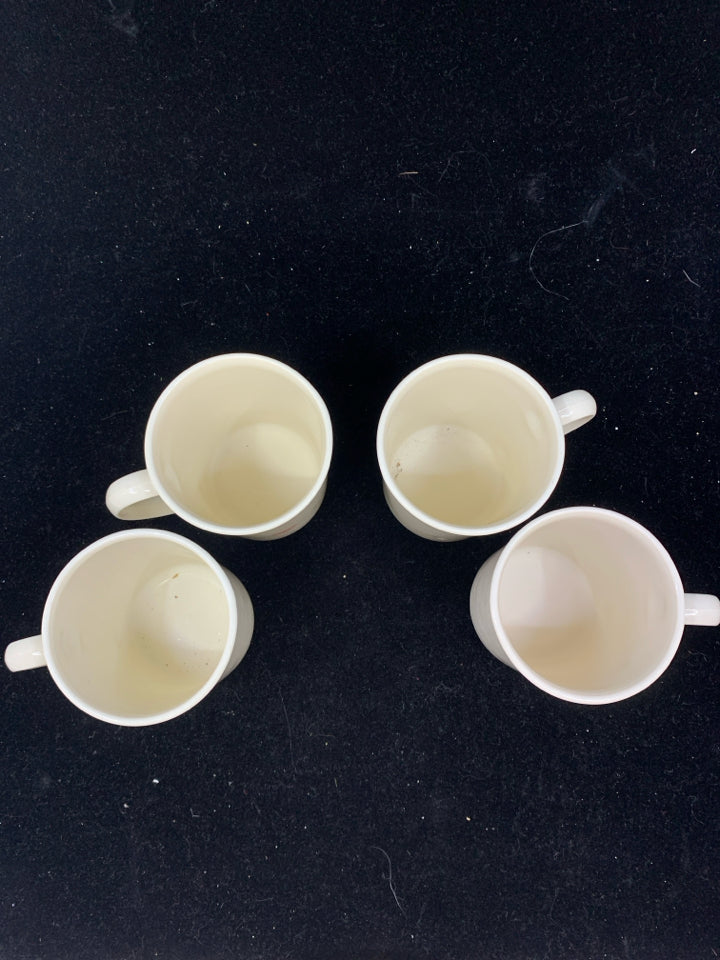 4 VTG "FOREVER YOURS" HEART MUGS.