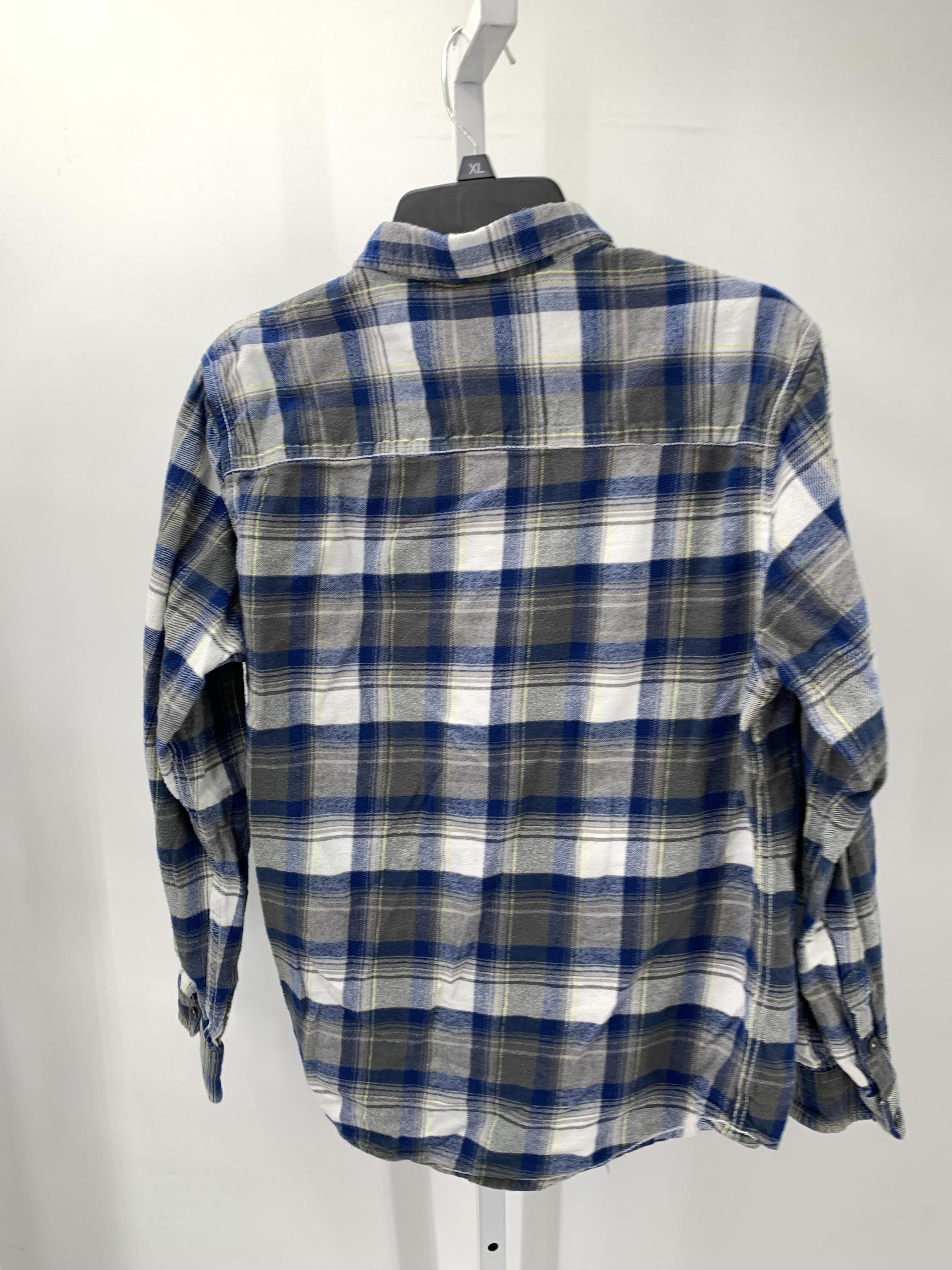 BLUE PLAID BTN DOWN