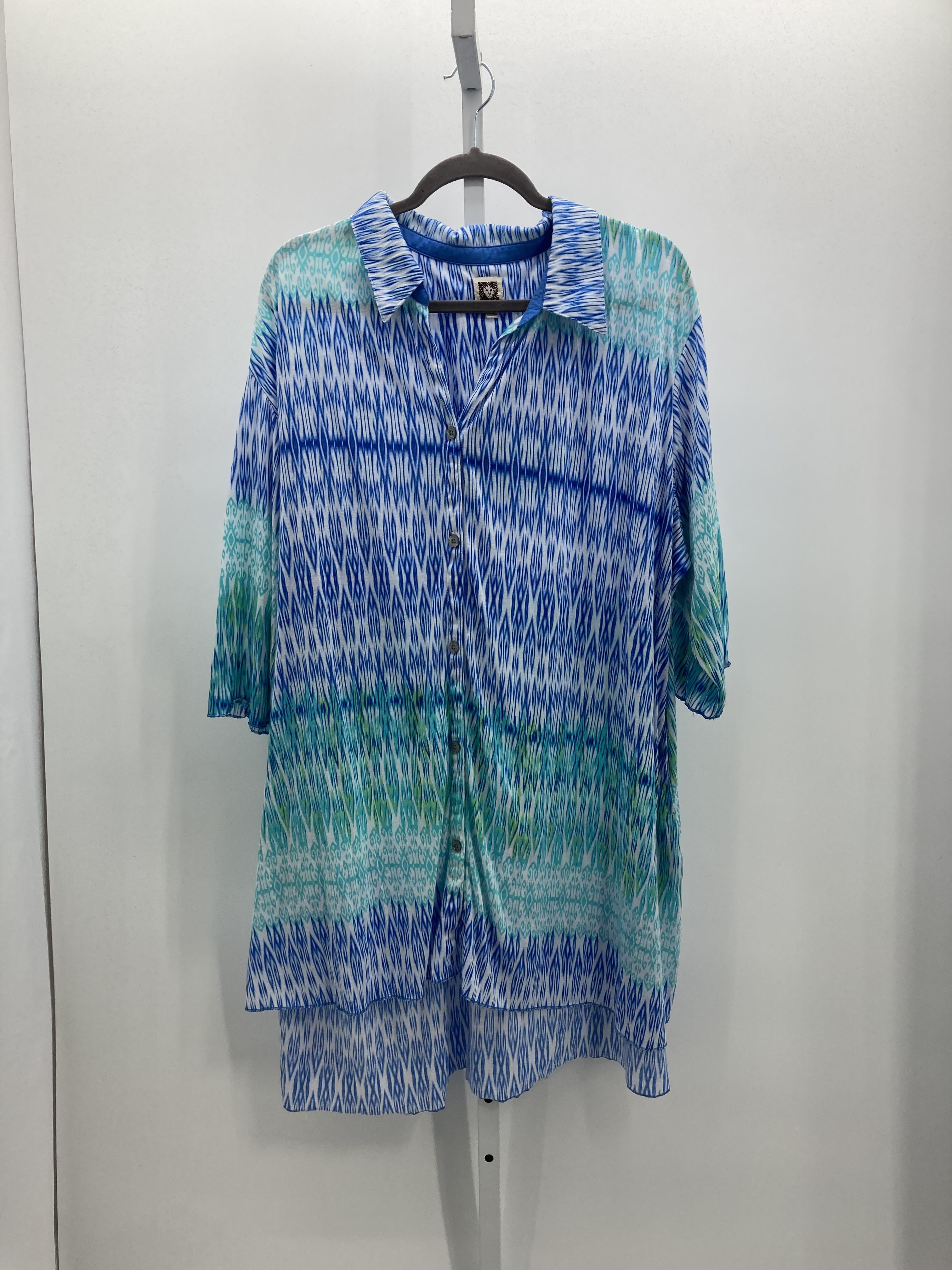 Anne Klein Size 2X Womens Short Sleeve Shirt