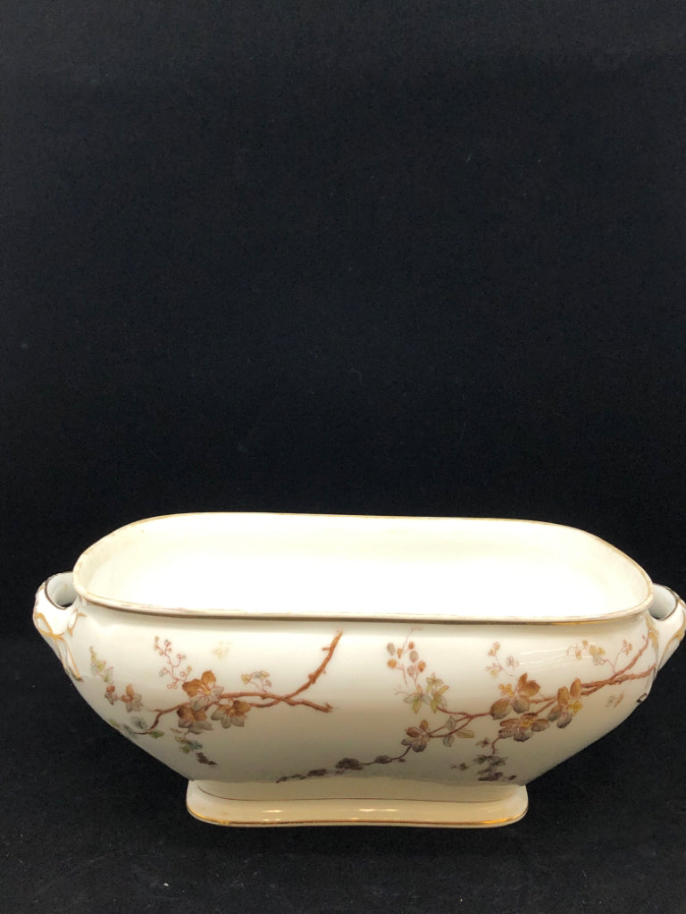 VTG LIMOGES COVERED SERVER- T&V MARGUERITE BROWN BLOSSOM.