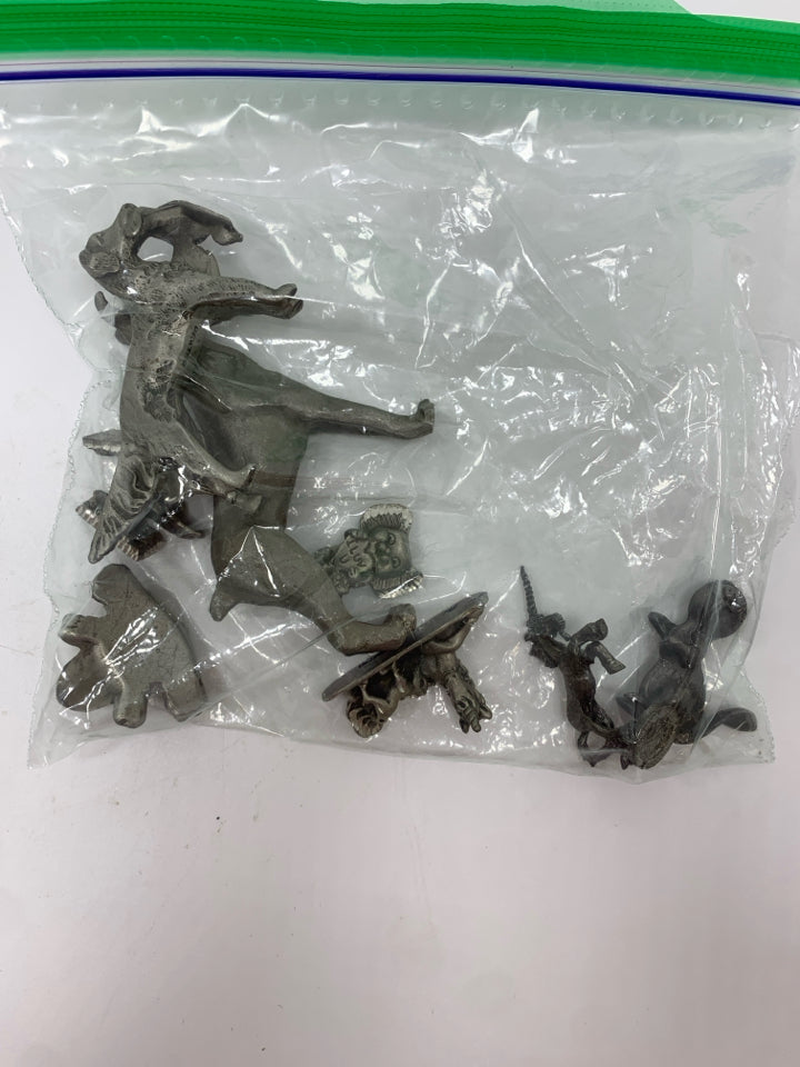 BAG OF SM PEWTER ANIMALS.