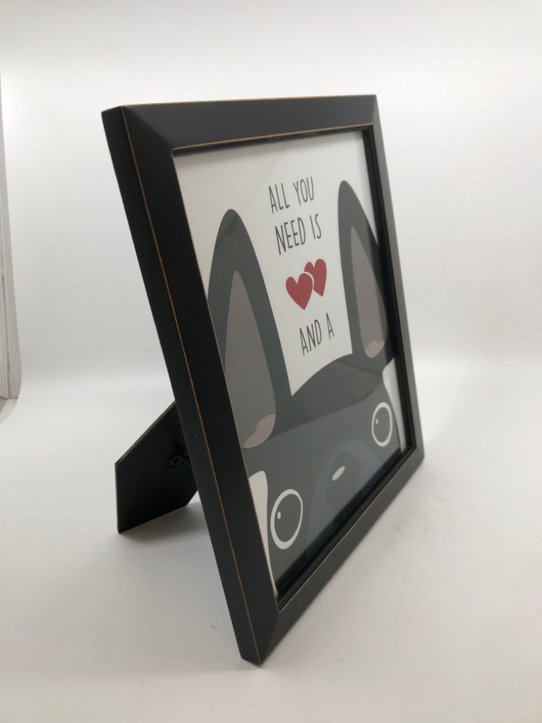 ALL YOU NEED IS HEART & DOG- FRAMED PRINT.