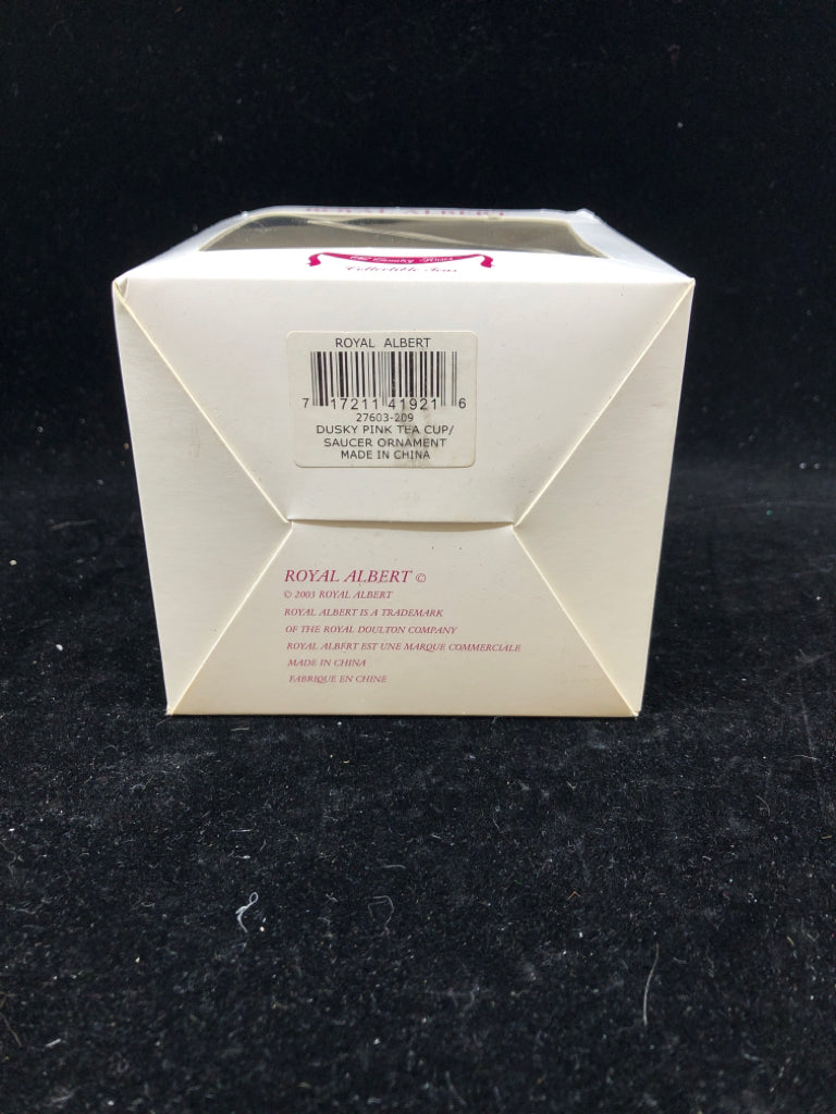 NIB DARK PINK TEACUP ORNAMENT-ROYAL ALBERT.