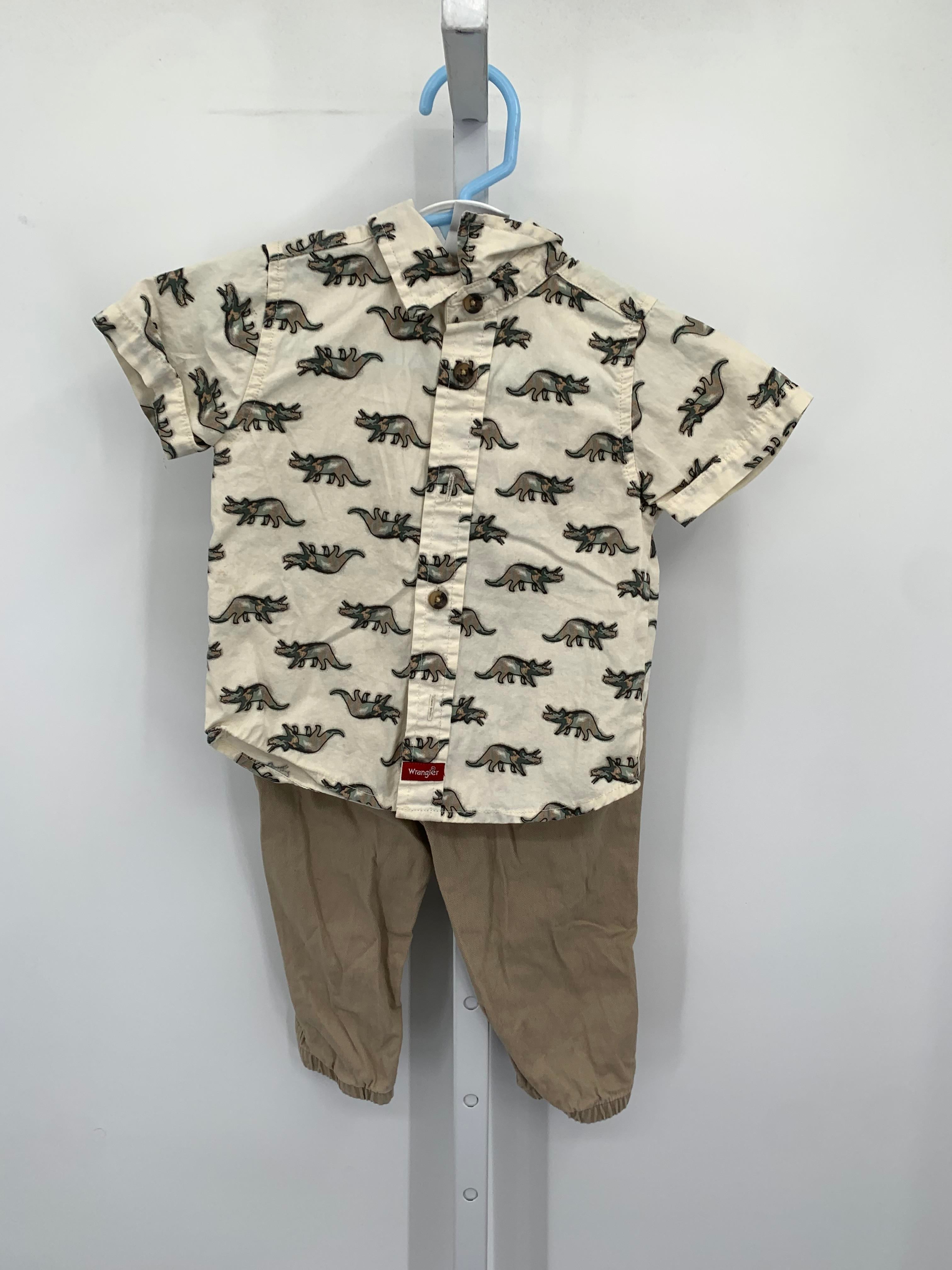 DINO BUTTON DOWN SHIRT AND ELASTIC WAIST PANTS