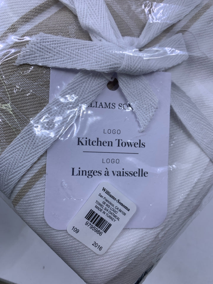 NIP 4 CLASSIC LOGO TAN KITCHEN TOWELS.