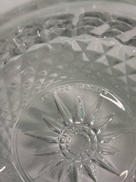 4 CUT GLASS SALAD BOWLS.