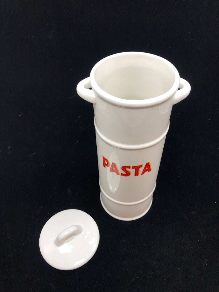 CERAMIC PASTA JAR W/LID.