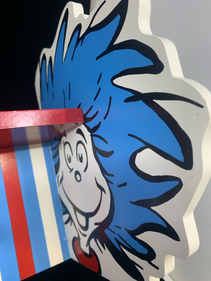 DR SEUSS WALL SHELF W/COAT HOOKS.