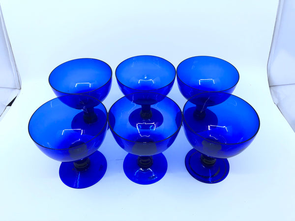 6 COBALT BLUE GLASSES.