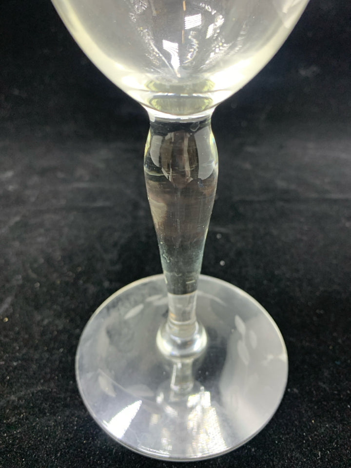 6 PRINCESS HOUSE ETCHED WINE GOBLETS.