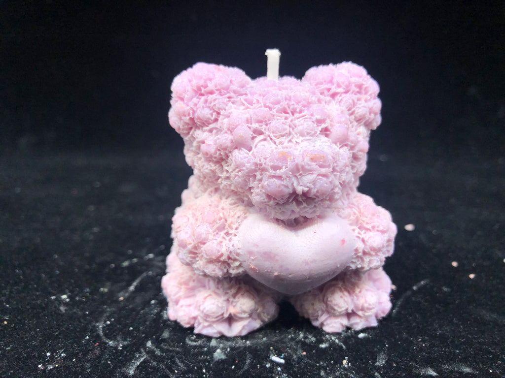 HANDMADE SOY WAX TEDDY BEAR CANDLE.