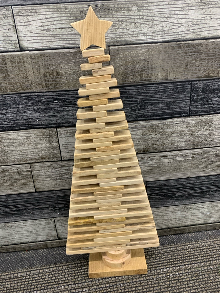 UNFINISHED WOOD TREE SHELF DECOR.