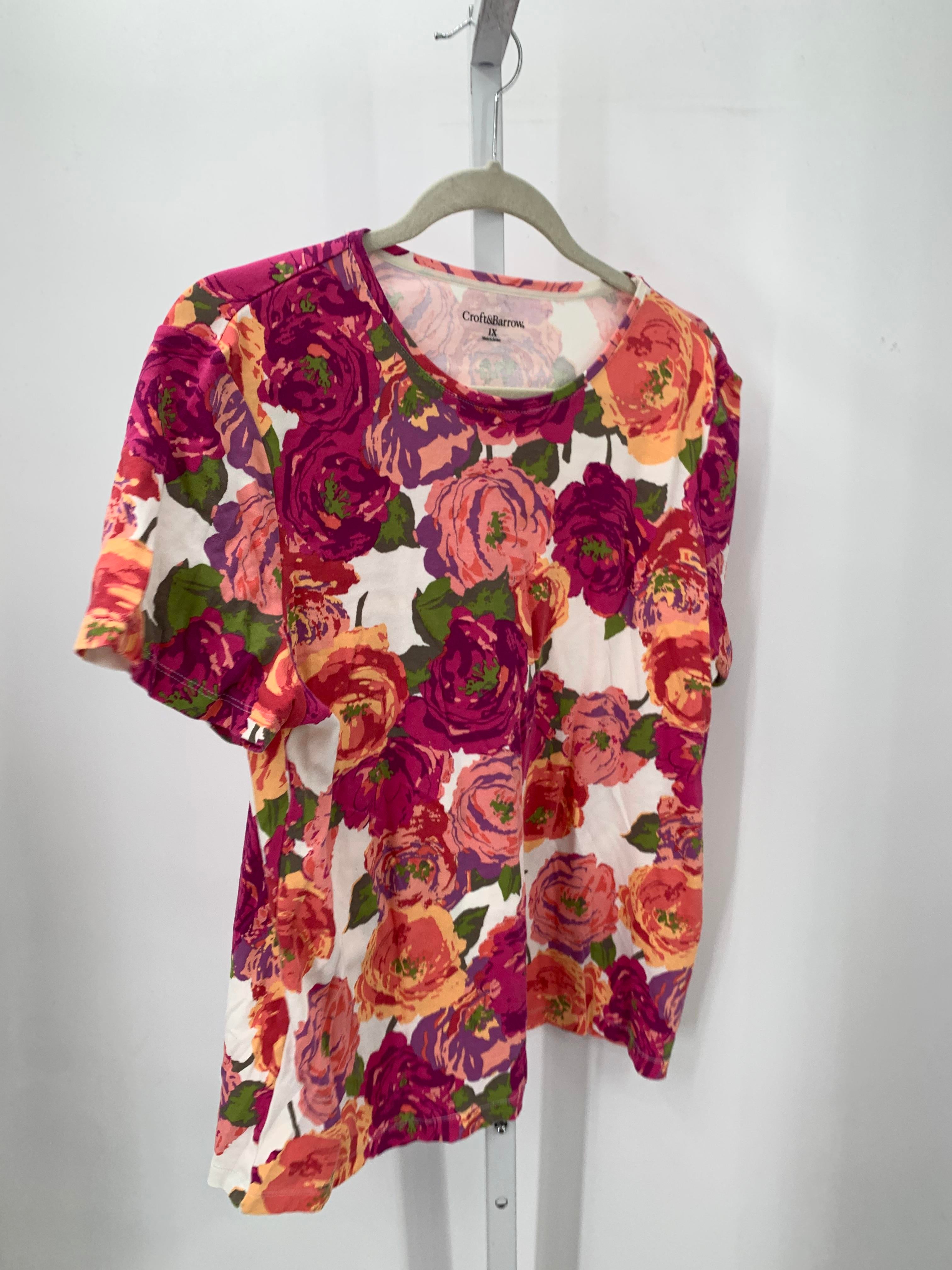 Croft & Barrow Size 1X Womens Short Sleeve Shirt