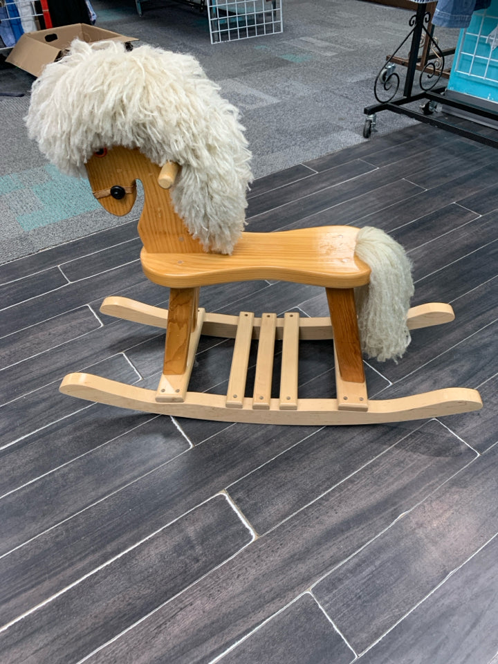 Solid Oak Child Rocking Horse